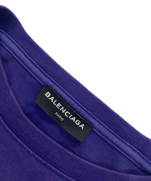 BALENCIAGA（バレンシアガ）BALENCIAGA (バレンシアガ) キャンペーンロゴプリントtシャツ ネイビー サイズ:Mの古着・服飾アイテム