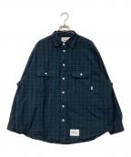 WTAPSダブルタップス）の古着「COTTON. BROADCLOTH. TEXTILE」｜グリーン×ブルー