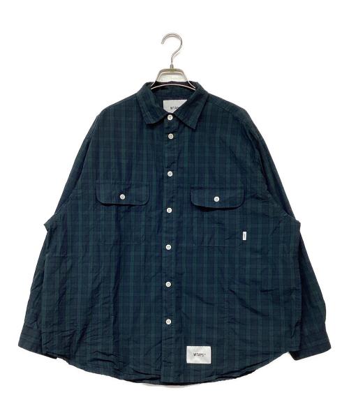 WTAPS（ダブルタップス）WTAPS (ダブルタップス) COTTON. BROADCLOTH. TEXTILE グリーン×ブルー サイズ:X02の古着・服飾アイテム