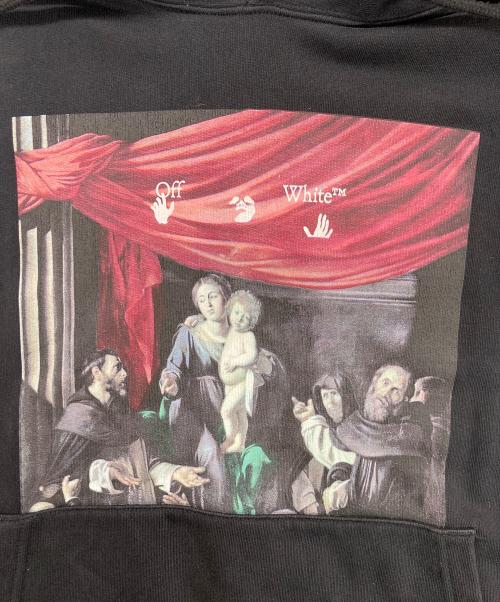 OFFWHITE（オフホワイト）OFFWHITE (オフホワイト) CARAVAGGIO PAINTING OVER HOODIE ブラック サイズ:Mの古着・服飾アイテム