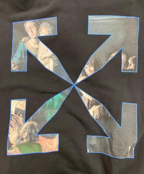 OFFWHITE（オフホワイト）OFFWHITE (オフホワイト) CARAVAGGIO PAINTING OVER HOODIE ブラック サイズ:Mの古着・服飾アイテム