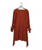 ISSEY MIYAKEイッセイミヤケ）の古着「長袖ワンピース」｜オレンジ