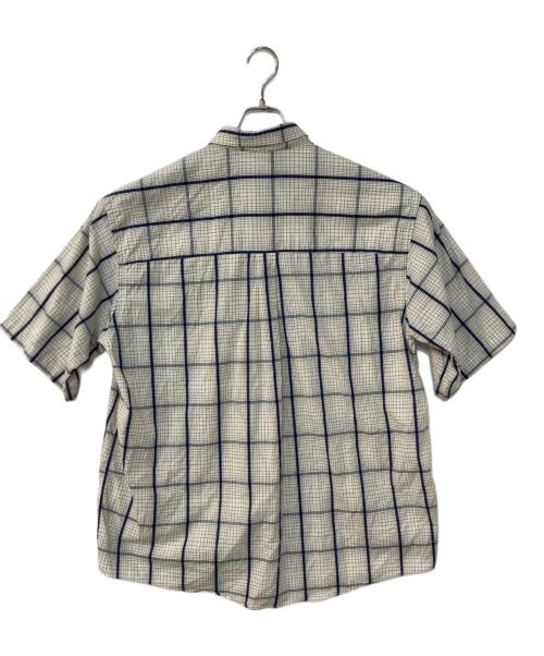 Burberry's（バーバリーズ）Burberry's (バーバリーズ) 半袖チェックシャツ ネイビー×アイボリー サイズ:XLの古着・服飾アイテム