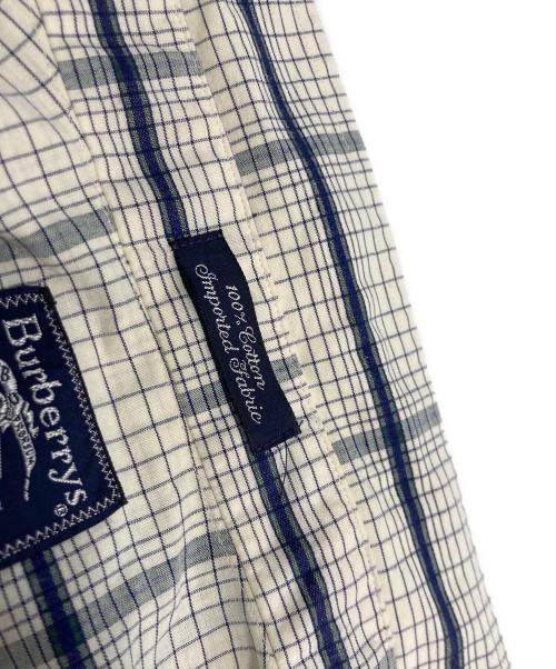 Burberry's（バーバリーズ）Burberry's (バーバリーズ) 半袖チェックシャツ ネイビー×アイボリー サイズ:XLの古着・服飾アイテム