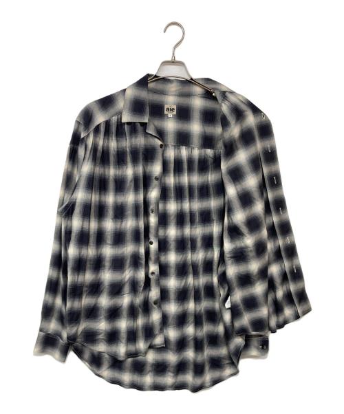 AiE（エーアイイー）AiE (エーアイイー) オンブレレーヨンツイル ペインターシャツ ブラック サイズ:Sの古着・服飾アイテム