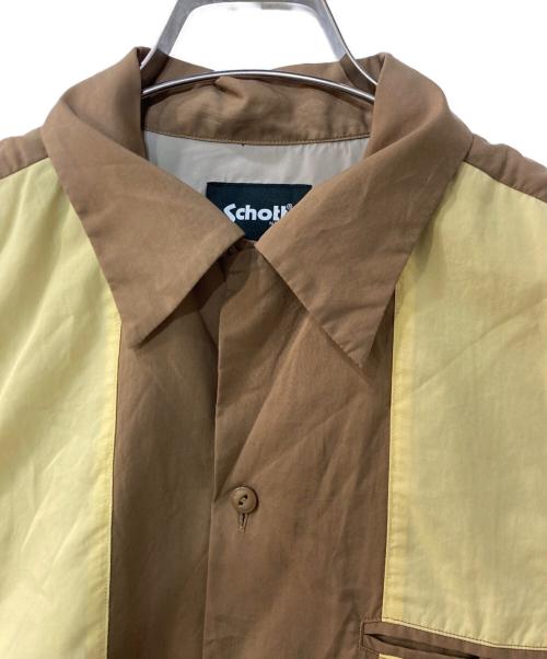 Schott（ショット）Schott (ショット) レーヨンS/Sオープンカラーシャツ ブラウン サイズ:Lの古着・服飾アイテム
