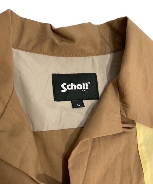 Schott（ショット）Schott (ショット) レーヨンS/Sオープンカラーシャツ ブラウン サイズ:Lの古着・服飾アイテム