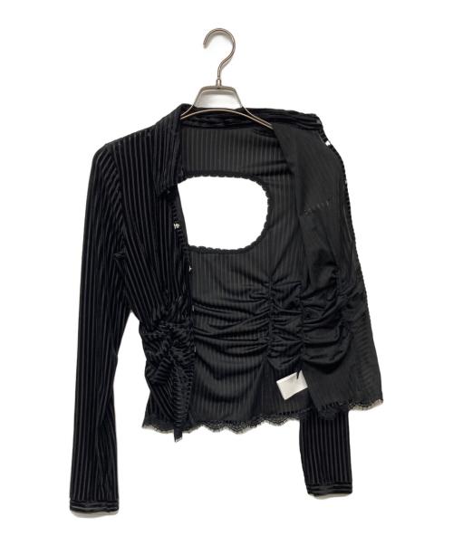 PRANK PROJECT（プランクプロジェクト）PRANK PROJECT (プランクプロジェクト) シアーベルベットシャツ ブラック サイズ:FREEの古着・服飾アイテム