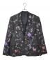 LAD MUSICIAN（ラッドミュージシャン）の古着「1B JACKET WOOL GABARDINE INKJET (FLOWER)」｜ブラック