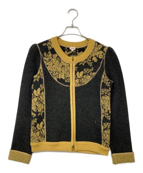 KENZO（ケンゾー）KENZO (ケンゾー) ニットカーディガン イエロー×ブラック サイズ:Mの古着・服飾アイテム