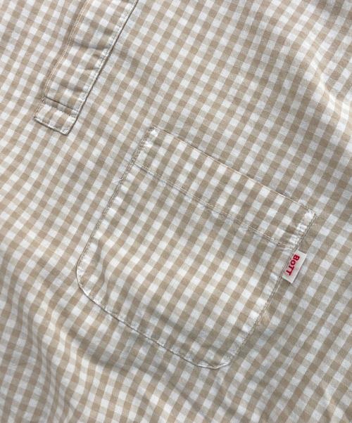 BoTT（ボット）BoTT (ボット) チェックプルオーバーシャツ ベージュ サイズ:Mの古着・服飾アイテム