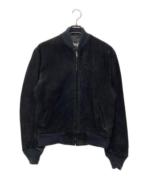 Schott（ショット）Schott (ショット) スウェードボンバージャケット ブラック サイズ:38の古着・服飾アイテム