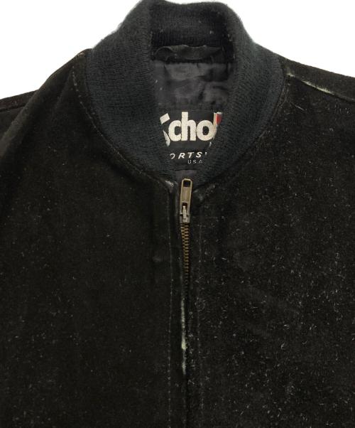 Schott（ショット）Schott (ショット) スウェードボンバージャケット ブラック サイズ:38の古着・服飾アイテム
