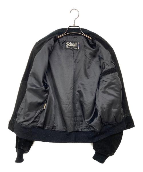 Schott（ショット）Schott (ショット) スウェードボンバージャケット ブラック サイズ:38の古着・服飾アイテム