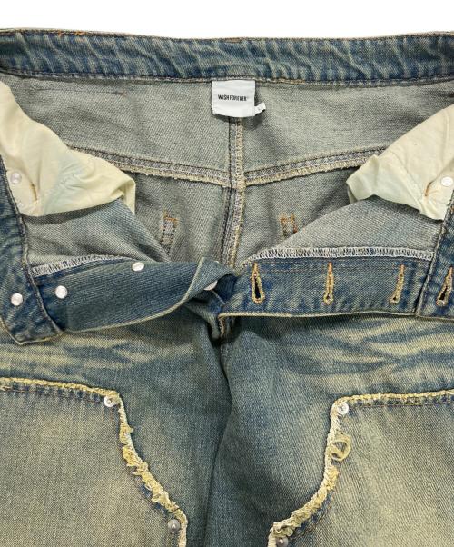 WISH FOREVER（ウィッシュフォーエバー）WISH FOREVER (ウィッシュフォーエバー) 2WAY OVERDYED DOUBLE KNEE DENIM ブルー サイズ:Lの古着・服飾アイテム