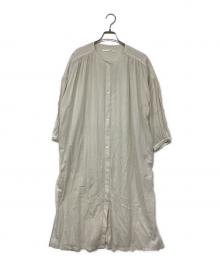 evam eva（エヴァムエヴァ）の古着「コットンギャザーワンピース」｜ベージュ