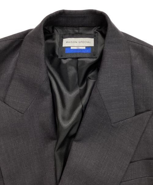 MAISON SPECIAL（メゾンスペシャル）MAISON SPECIAL (メゾンスペシャル) Wool Mix Smooth Prime-Over Peaked Lapel Double Tailored Jacket ブラック サイズ:00の古着・服飾アイテム
