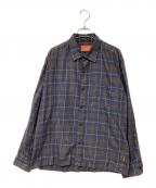 laid.Bレイド ビー）の古着「チェックシャツ」｜ネイビー×ブラウン