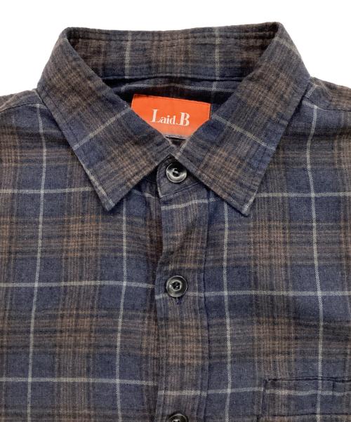 laid.B（レイド ビー）laid.B (レイド ビー) チェックシャツ ネイビー×ブラウン サイズ:1の古着・服飾アイテム