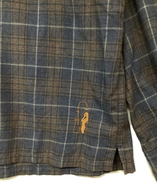 laid.B（レイド ビー）laid.B (レイド ビー) チェックシャツ ネイビー×ブラウン サイズ:1の古着・服飾アイテム
