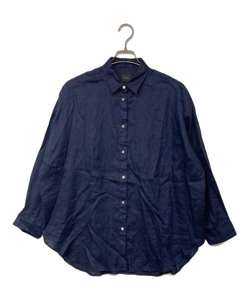Spick and Span（スピック＆スパン）Spick and Span (スピックアンドスパン) 80リネンカシュクールビッグシャツ ネイビー サイズ:記載なしの古着・服飾アイテム
