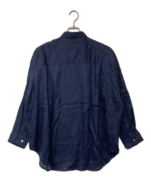 Spick and Span（スピック＆スパン）Spick and Span (スピックアンドスパン) 80リネンカシュクールビッグシャツ ネイビー サイズ:記載なしの古着・服飾アイテム