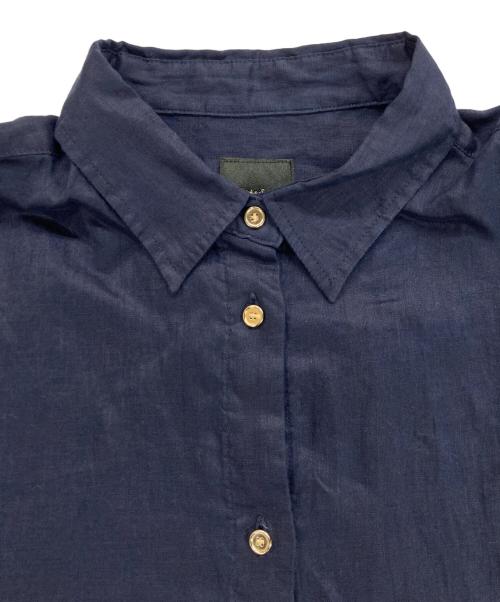 Spick and Span（スピック＆スパン）Spick and Span (スピックアンドスパン) 80リネンカシュクールビッグシャツ ネイビー サイズ:記載なしの古着・服飾アイテム