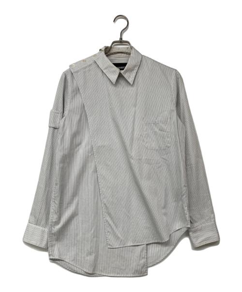 YUKI HASHIMOTO（ユウキハシモト）YUKI HASHIMOTO (ユウキハシモト) CROSSOVER LONG SLEEVE OFFICER SHIRTS グレー サイズ:44の古着・服飾アイテム