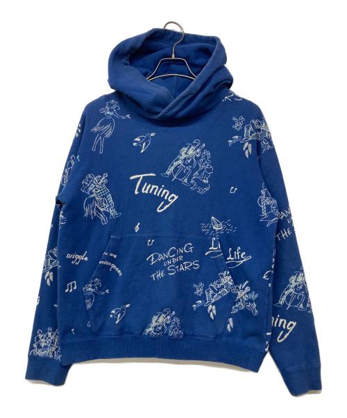 Porter Classic（ポータークラシック）Porter Classic (ポータークラシック) フロッキースウェットパーカー ネイビー サイズ:Lの古着・服飾アイテム