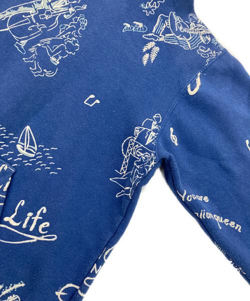 Porter Classic（ポータークラシック）Porter Classic (ポータークラシック) フロッキースウェットパーカー ネイビー サイズ:Lの古着・服飾アイテム