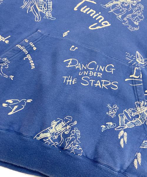 Porter Classic（ポータークラシック）Porter Classic (ポータークラシック) フロッキースウェットパーカー ネイビー サイズ:Lの古着・服飾アイテム