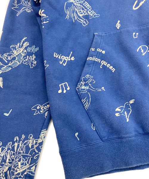 Porter Classic（ポータークラシック）Porter Classic (ポータークラシック) フロッキースウェットパーカー ネイビー サイズ:Lの古着・服飾アイテム