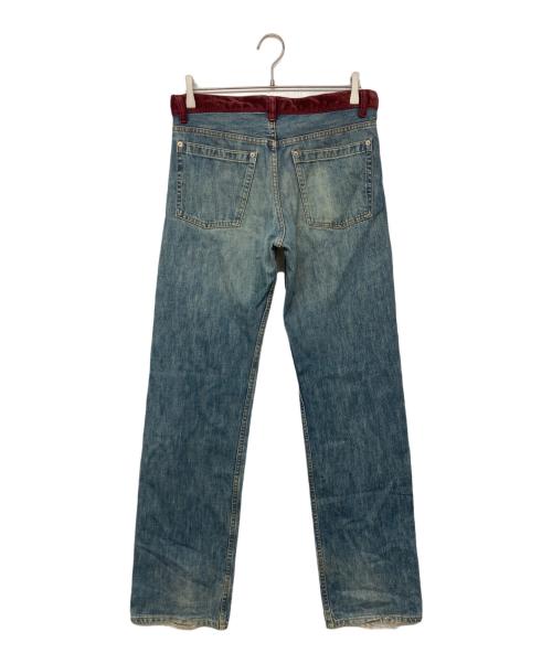 UNDERCOVERISM（アンダーカバーイズム）UNDERCOVERISM (アンダーカバーイズム) ベロアダメージデニム ボルドー×インディゴ サイズ:Ｍの古着・服飾アイテム