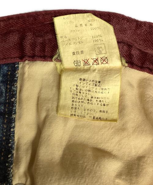 UNDERCOVERISM（アンダーカバーイズム）UNDERCOVERISM (アンダーカバーイズム) ベロアダメージデニム ボルドー×インディゴ サイズ:Ｍの古着・服飾アイテム