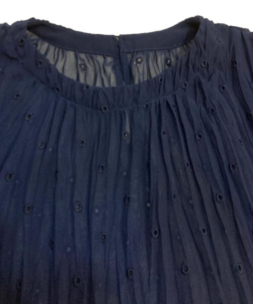 ANAYI（アナイ）ANAYI (アナイ) シフォンホール刺繍ワンピース ネイビー サイズ:36の古着・服飾アイテム