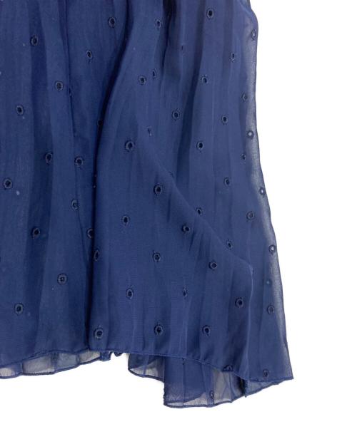 ANAYI（アナイ）ANAYI (アナイ) シフォンホール刺繍ワンピース ネイビー サイズ:36の古着・服飾アイテム