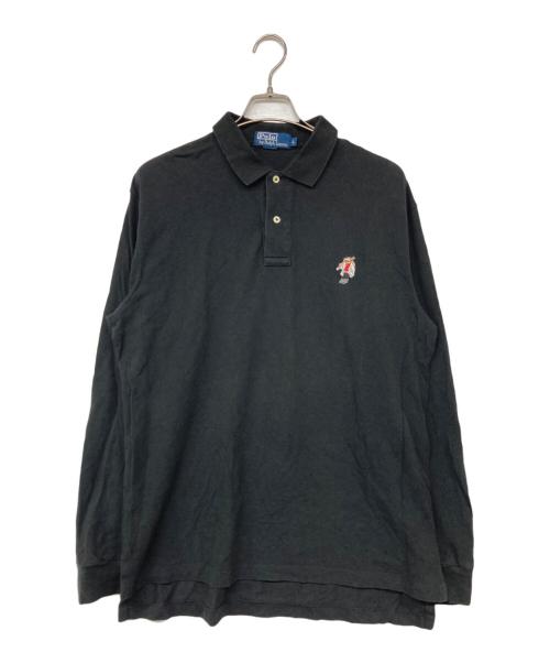 POLO RALPH LAUREN（ポロ・ラルフローレン）POLO RALPH LAUREN (ポロ・ラルフローレン) ポロベアー長袖ポロシャツ ブラック サイズ:Lの古着・服飾アイテム