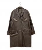 Simone Rochaシモーネ ロシャ）の古着「SINGLE BREASTED LEATHER CARCOAT」｜ブラウン