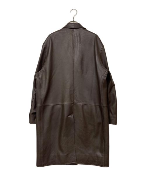 Simone Rocha（シモーネ ロシャ）Simone Rocha (シモーネ ロシャ) SINGLE BREASTED LEATHER CARCOAT ブラウン サイズ:Sの古着・服飾アイテム