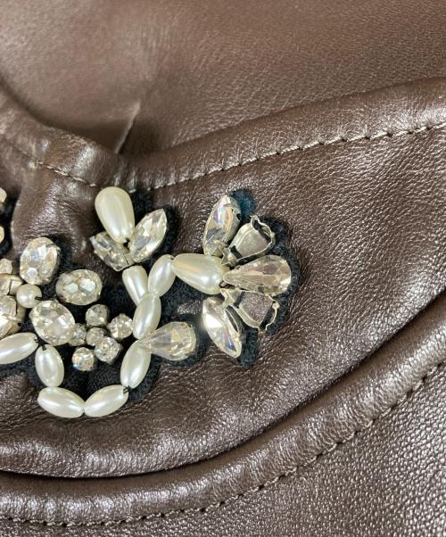 Simone Rocha（シモーネ ロシャ）Simone Rocha (シモーネ ロシャ) SINGLE BREASTED LEATHER CARCOAT ブラウン サイズ:Sの古着・服飾アイテム