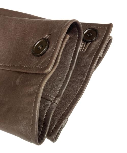 Simone Rocha（シモーネ ロシャ）Simone Rocha (シモーネ ロシャ) SINGLE BREASTED LEATHER CARCOAT ブラウン サイズ:Sの古着・服飾アイテム