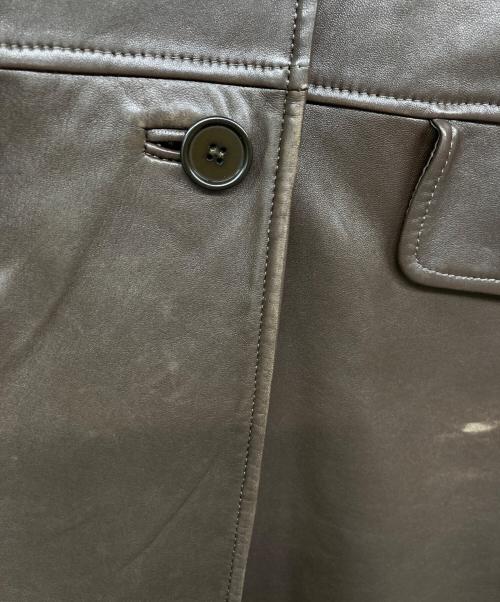 Simone Rocha（シモーネ ロシャ）Simone Rocha (シモーネ ロシャ) SINGLE BREASTED LEATHER CARCOAT ブラウン サイズ:Sの古着・服飾アイテム