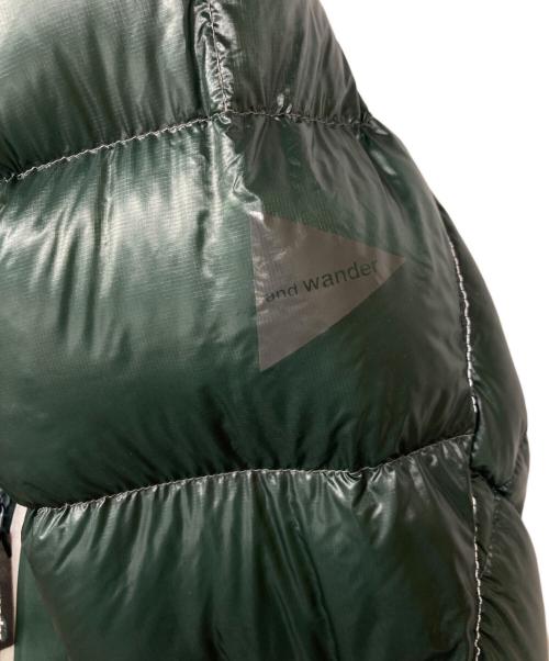 and wander（アンドワンダー）and wander (アンドワンダー) DIAMOND STITCH DOWN HOODIE JACKET グリーン サイズ:Lの古着・服飾アイテム