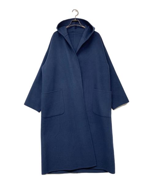 GALERIE VIE（ギャルリーヴィー）GALERIE VIE (ギャルリーヴィー) ウールダブルフェイス フーデッドコート ネイビー サイズ:36の古着・服飾アイテム