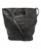 Enseアンサ）の古着「レザーショルダーバッグ」｜ブラック