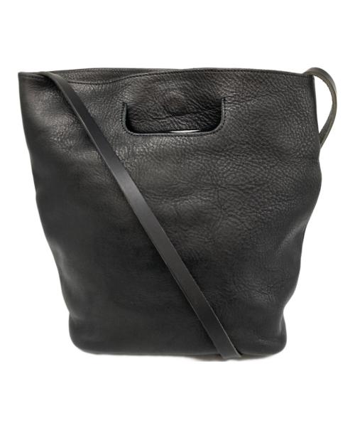 Ense（アンサ）Ense (アンサ) レザーショルダーバッグ ブラックの古着・服飾アイテム