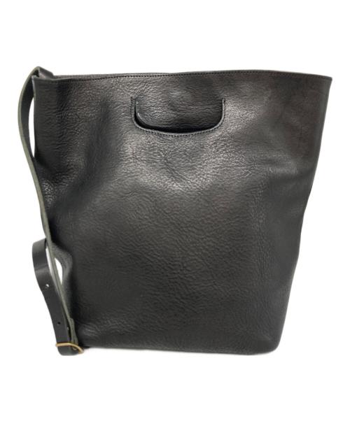 Ense（アンサ）Ense (アンサ) レザーショルダーバッグ ブラックの古着・服飾アイテム