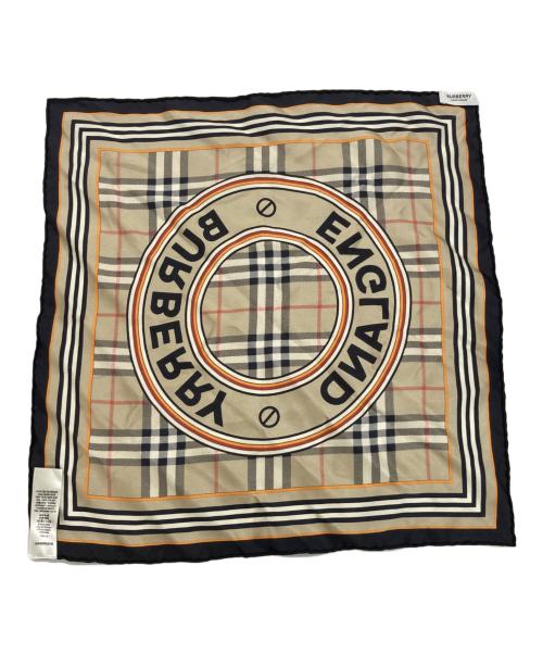 BURBERRY LONDON（バーバリーロンドン）BURBERRY LONDON (バーバリーロンドン) シルクスカーフ ベージュ サイズ:45×45㎝の古着・服飾アイテム