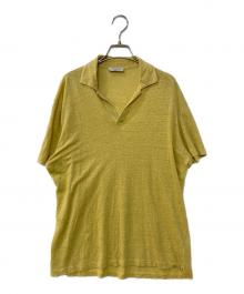 GRAN SASSO（グランサッソ）の古着「linen polo shirt スキッパーニットポロシャツ」｜イエロー