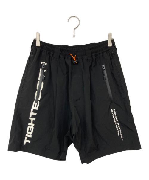 TIGHTBOOTH PRODUCTION（タイトブースプロダクション）TIGHTBOOTH PRODUCTION (タイトブースプロダクション) LABEL LOGO BOARD SHORTS ブラック サイズ:Lの古着・服飾アイテム